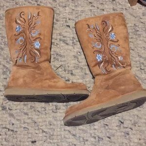 UGG Suede Embroidered Floral Boots